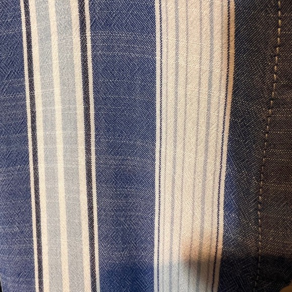 Jane & Delancey Striped Button Down Short Sleeve Rayon Shirt Lightweight Large - Picture 5 of 13